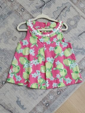Janie And Jack Toddler Girls South Beach Beauty lime print citrus Top Shirt Sz3